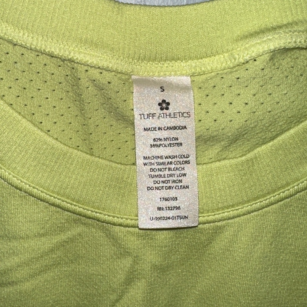 Tuff Athletics Neon Lime Yellow Athletic Tank Top - Picture 3 of 4